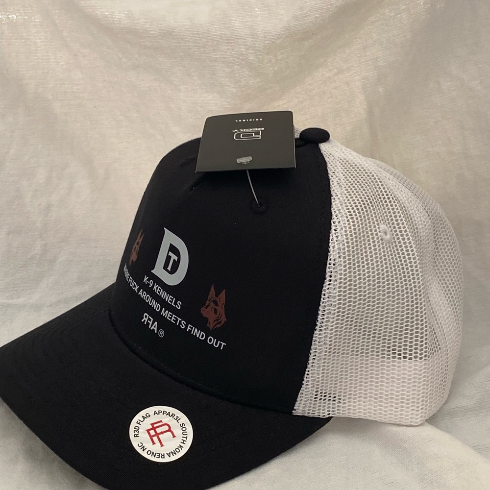 K-9 Kennels Black and White Trucker Hat